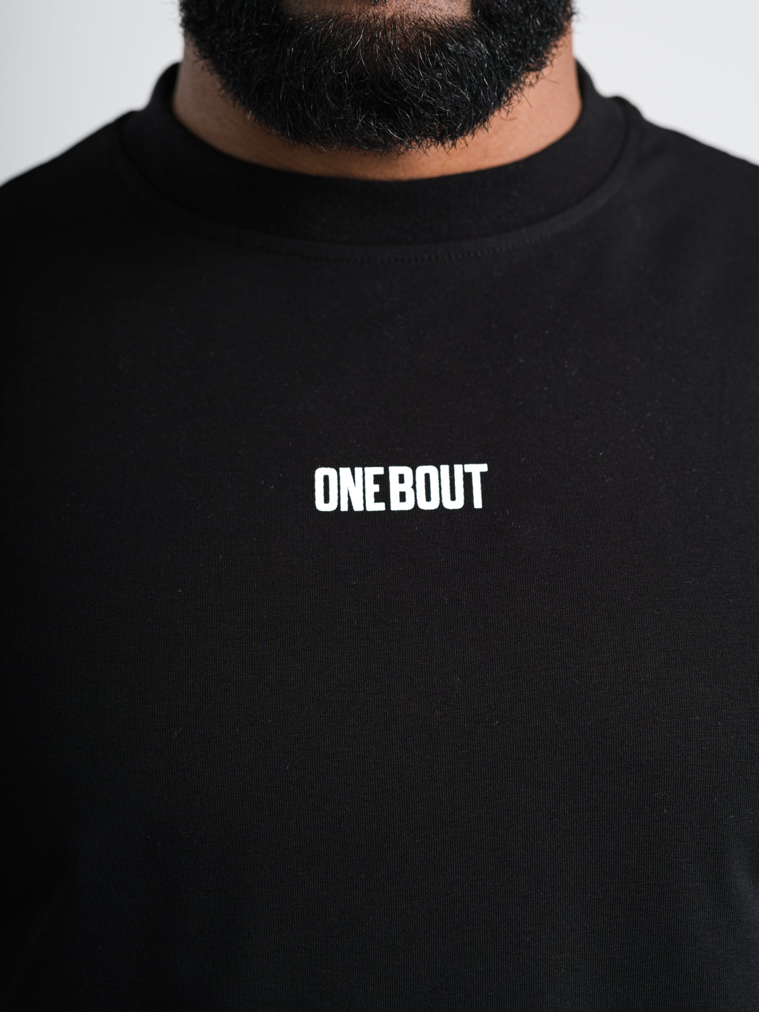 ONE BOUT Men's Script T-Shirt (Limited) in Black — back view