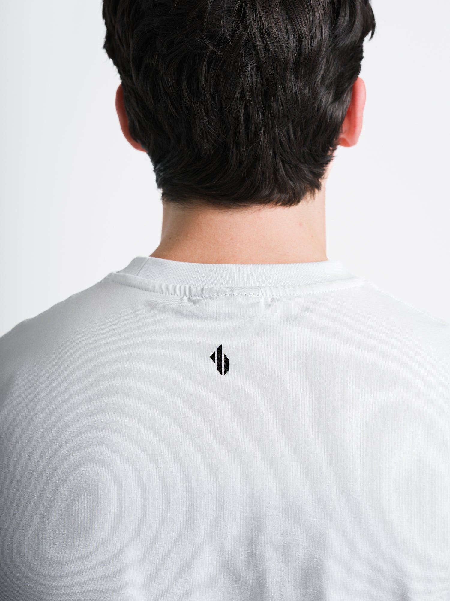 ONE BOUT Men's Script T-Shirt in White — detail