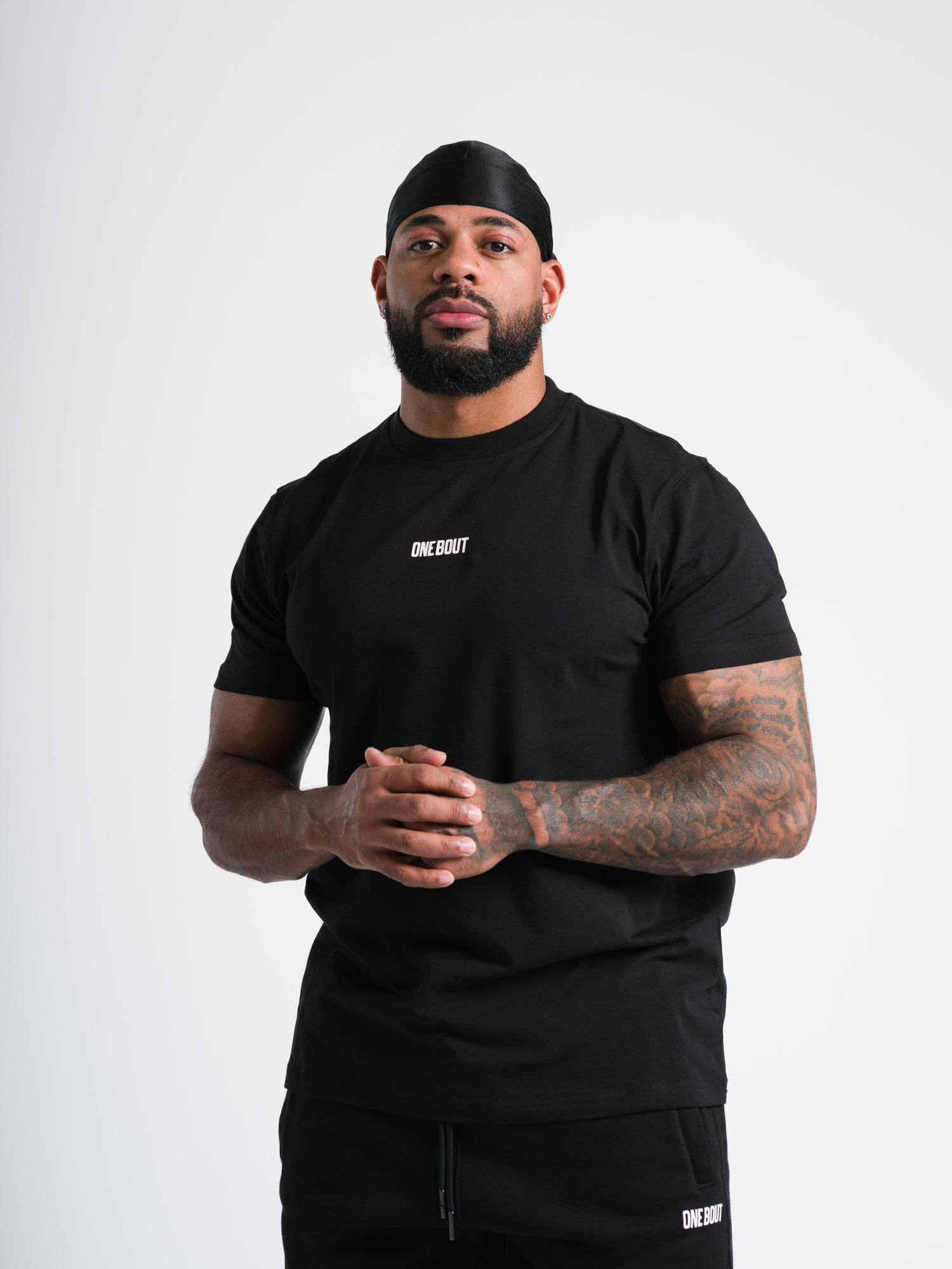 ONE BOUT Men's Script T-Shirt (Limited) in Black — angle