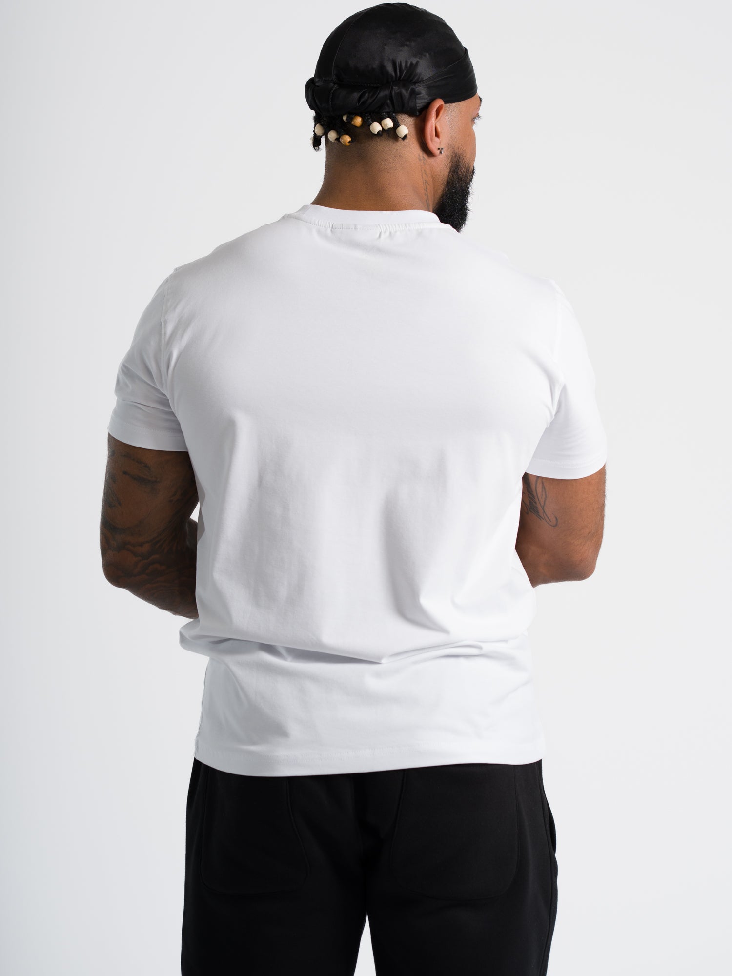 ONE BOUT Men's Line T-Shirt in White — detail
