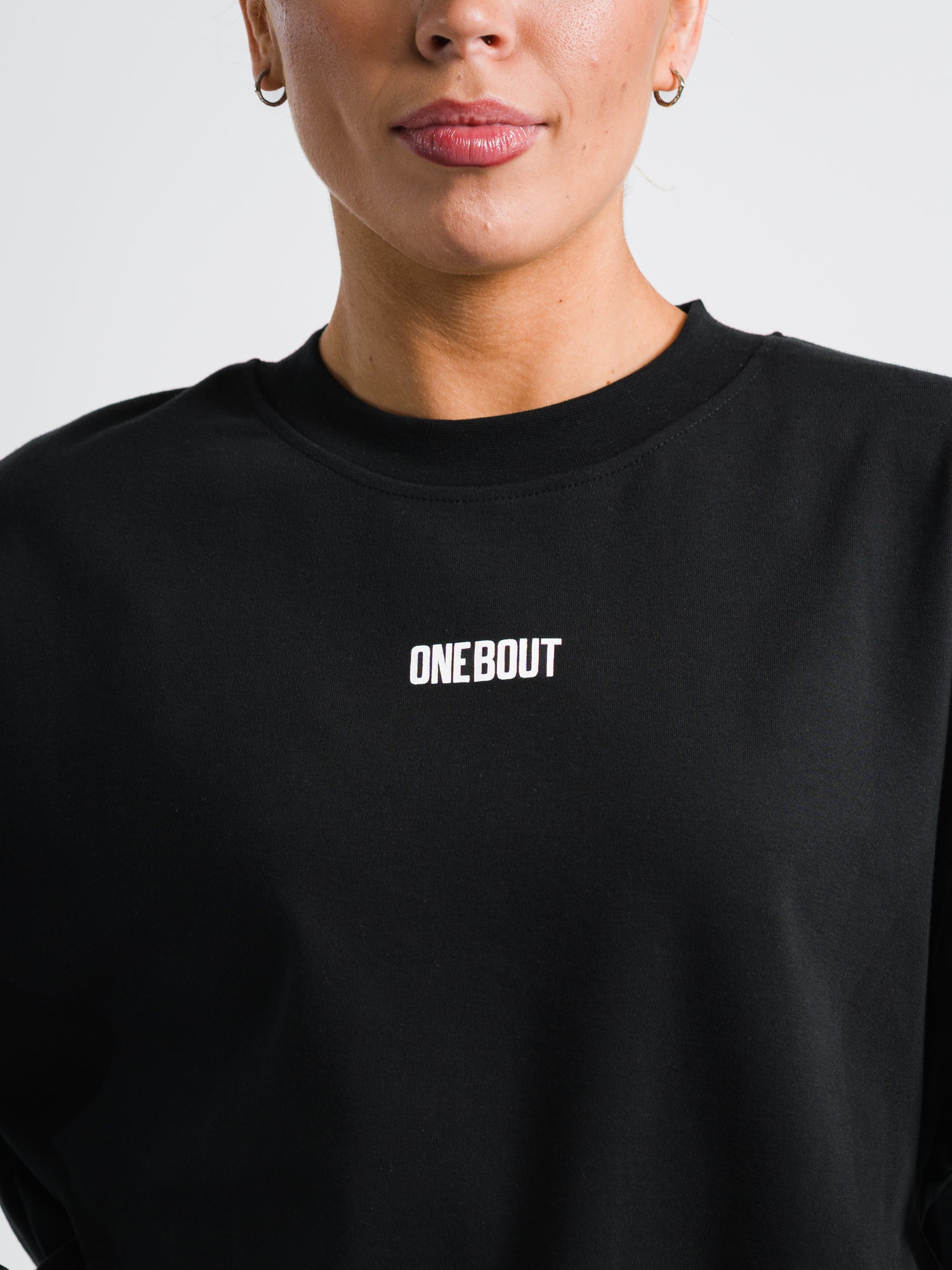 ONE BOUT Women's Own The Round Oversized T-Shirt in Black — back view