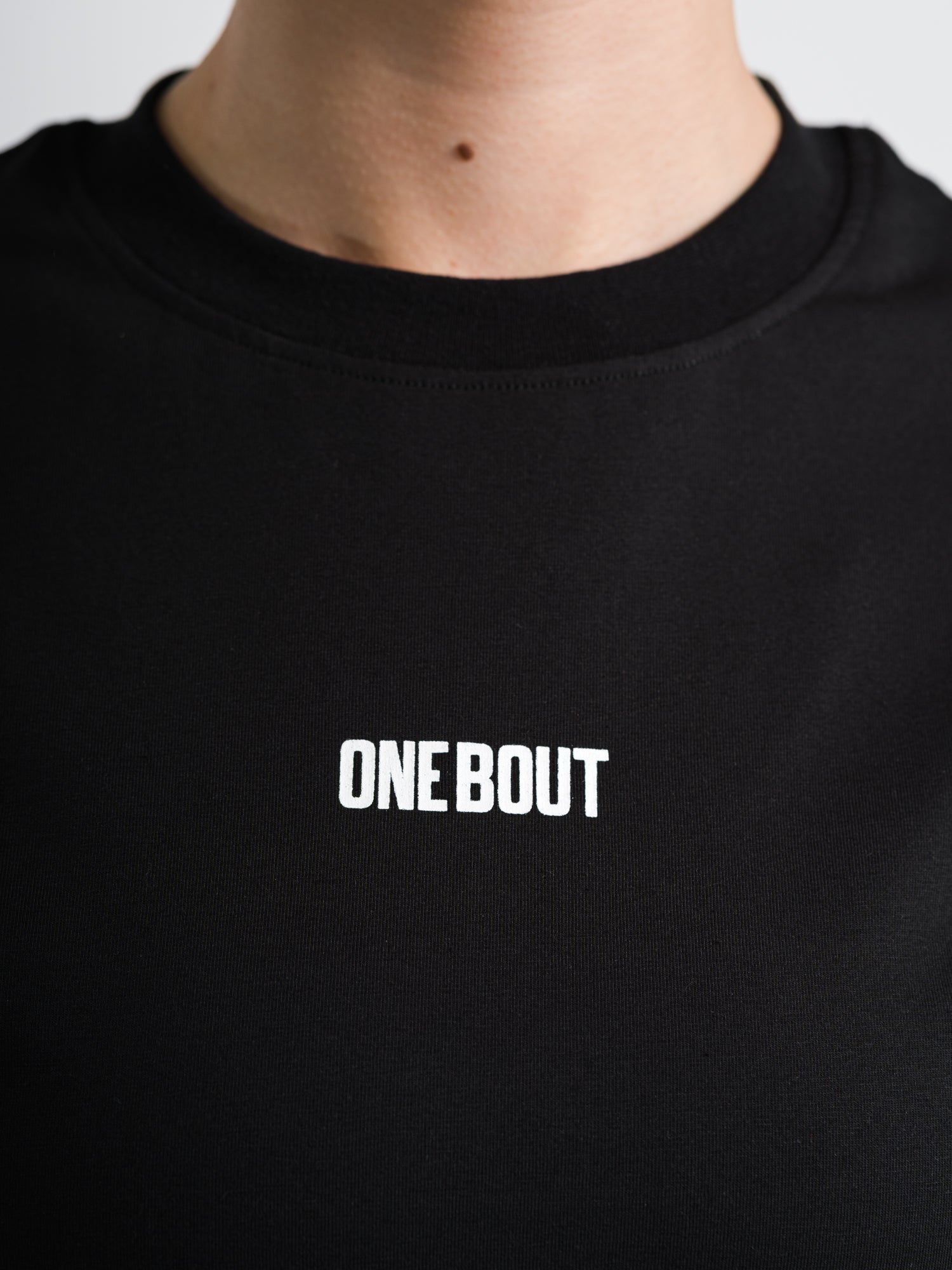 ONE BOUT Women's Script T-Shirt in Black — detail